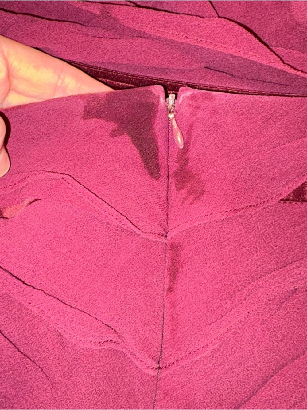 Tadashi Shoji Burgundy Ruffled Maxi Dress with Spaghetti Straps - Picture 8 of 9